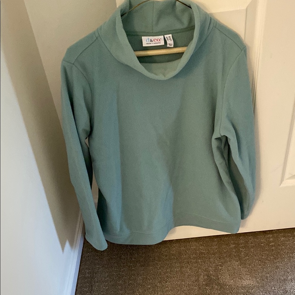 D&Co Women's Cowl Neck Sweater in Soft Green
